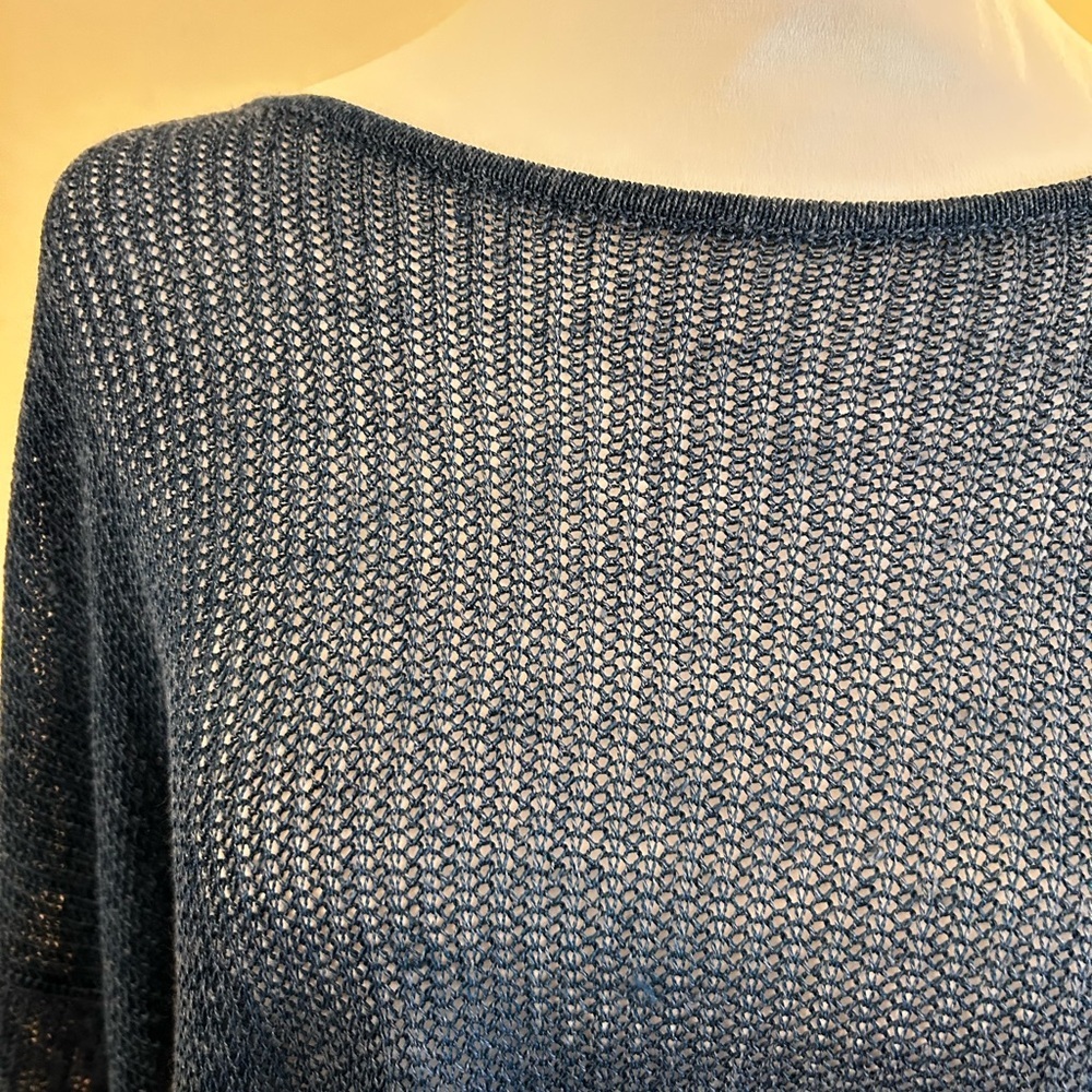 JJill open knit Women's Navy Sweater 2x - Picture 2 of 11